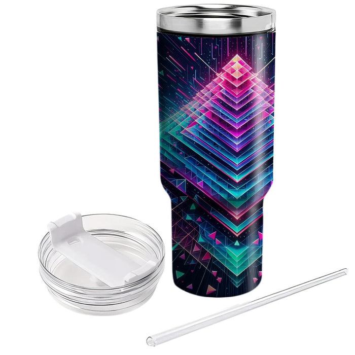 Futuristic Neon Triangles  Insulated Tumblers