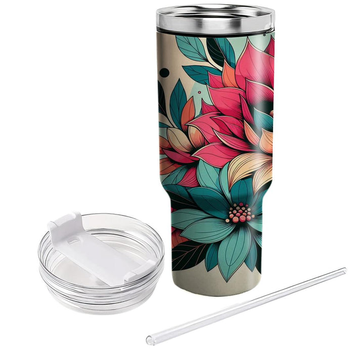 Bold Floral 80s  Unique Tumblers