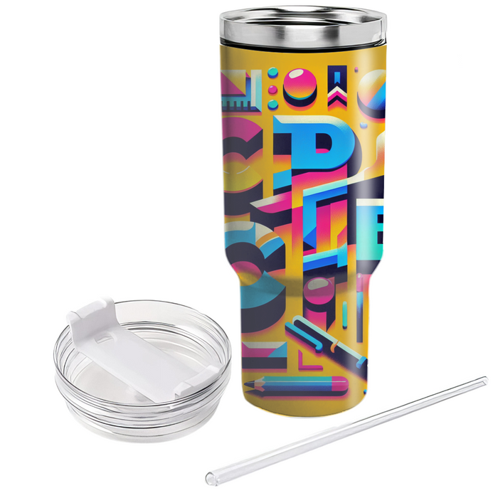 Retro 80s Typography Fun Insulated Tumblers