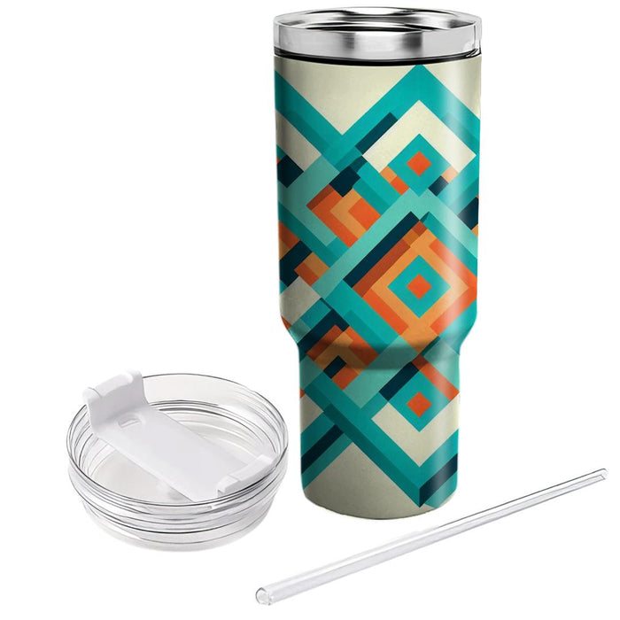 Geometric Diamond Rhythm  Tumblers With Lids