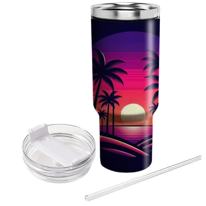 Vibrant Sunset Palms  Tumbler Cups