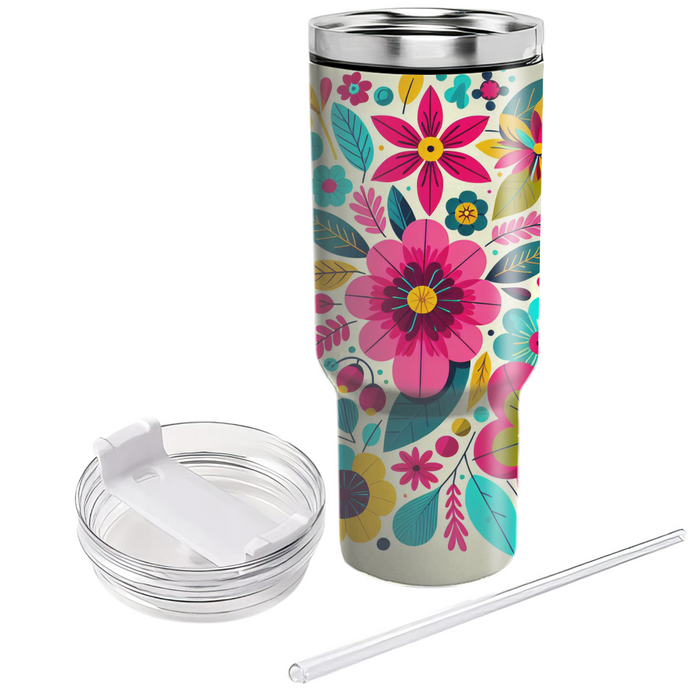 Whimsical Retro Florals  Tumblers For Gifts