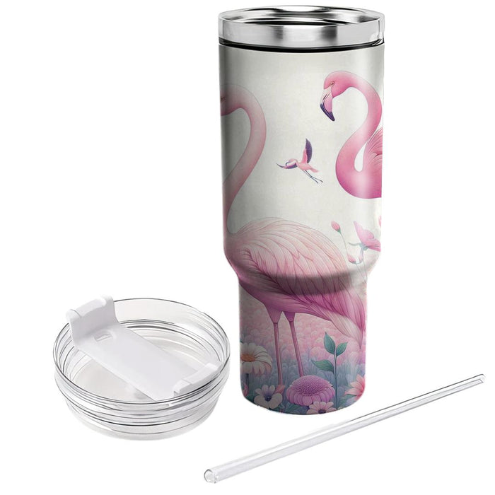 Floral Flamingo  Tumbler Cups