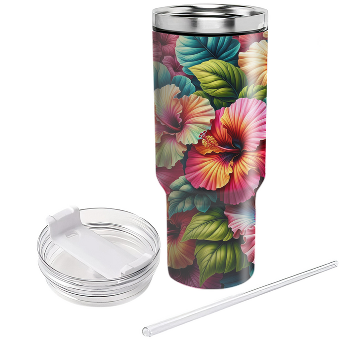 Vibrant Hibiscus Haven  Tumblers With Lids