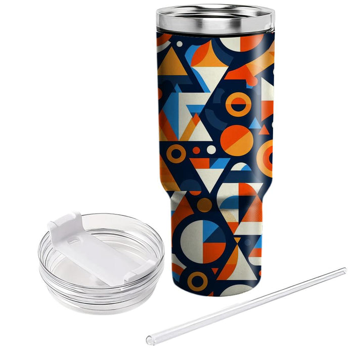 Abstract Circle And Triangle Fusion  Decorative Tumblers