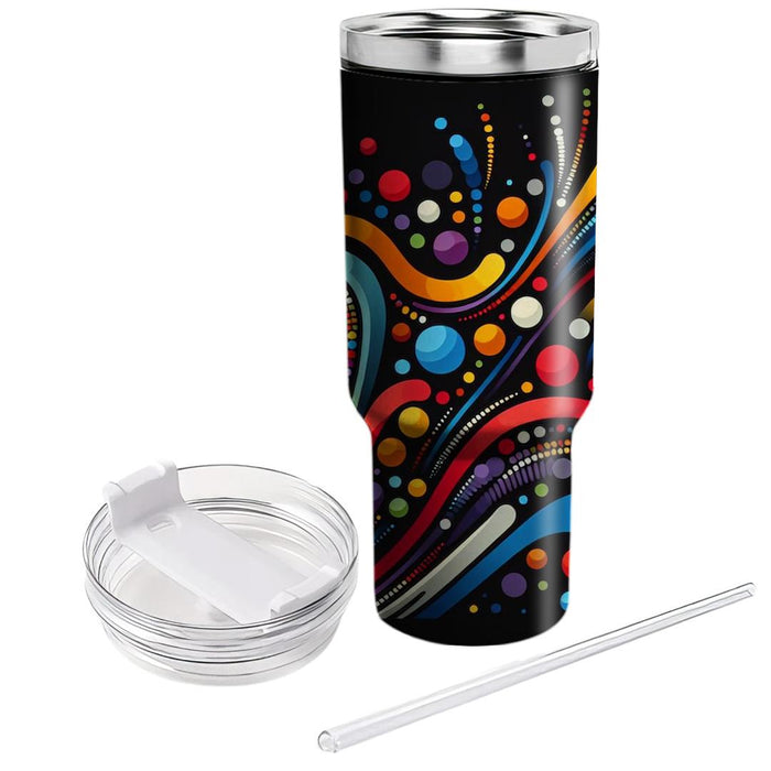 Artistic Rainbow Dots  Travel Tumblers