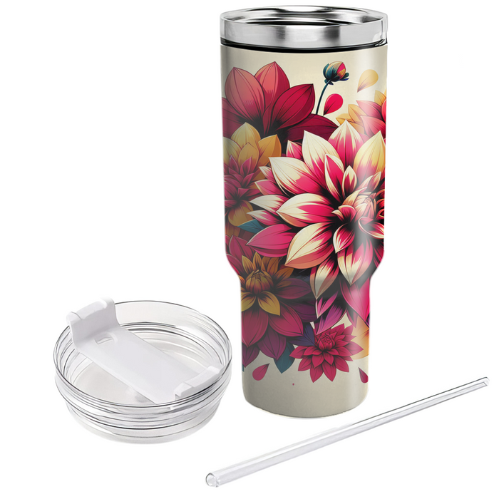 Bold Dahlia Dreams  Tumblers With Lids