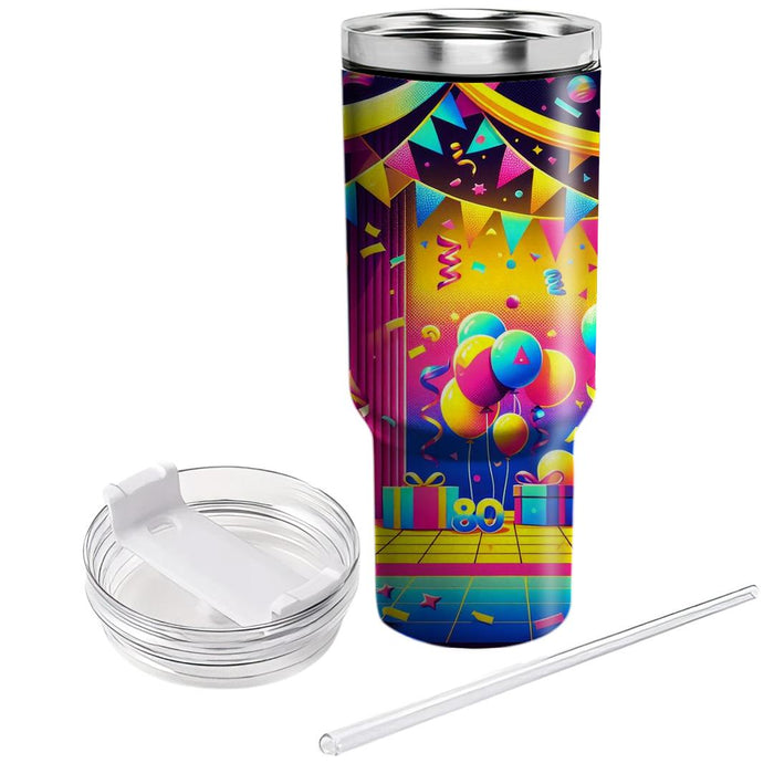 Vibrant 80s Party  Custom Tumblers