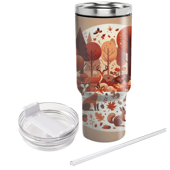 Autumn Woodland Creatures  Personalized Tumblers