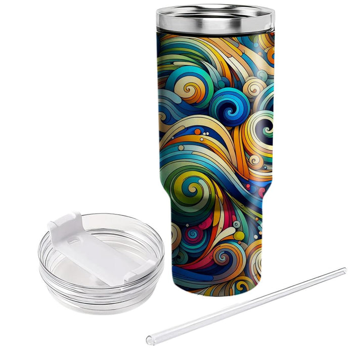 Vivid Swirl Pattern  Tumblers With Lids