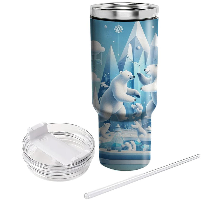 Winter Polar Bear Adventure  Travel Tumblers