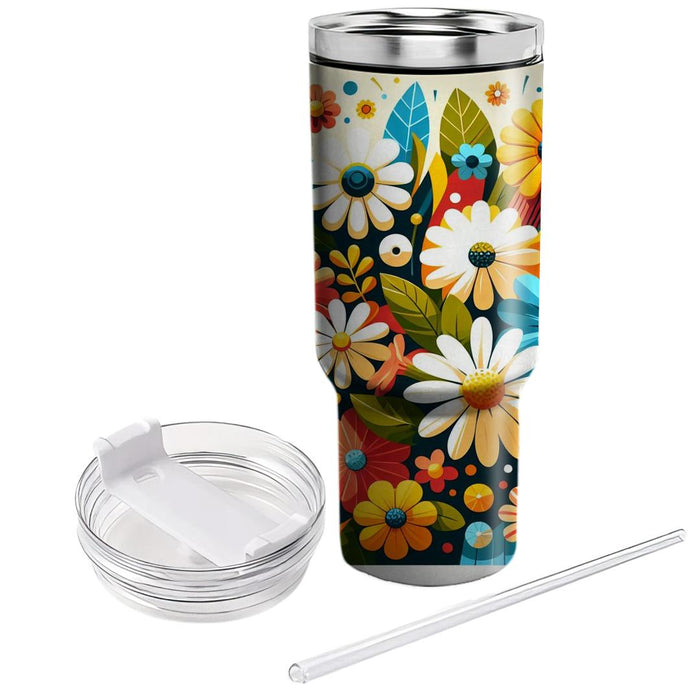 Whimsical Floral Fun  Custom Tumblers