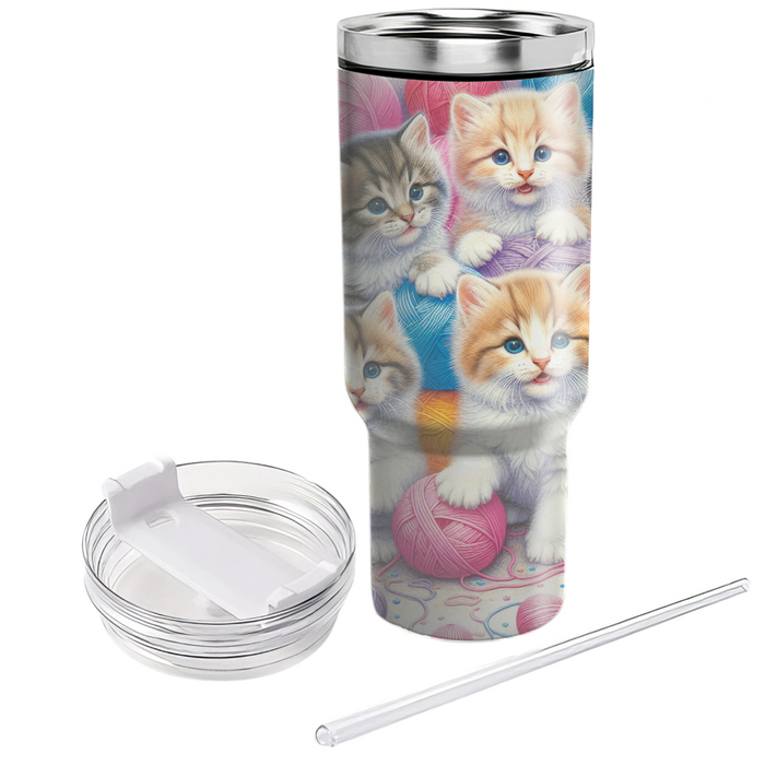 Joyful Kittens In Play  Tumblers With Lids