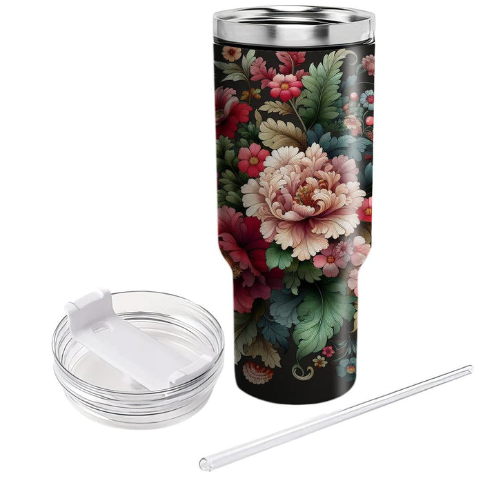 Vivid Floral Tapestry  Tumbler Cups