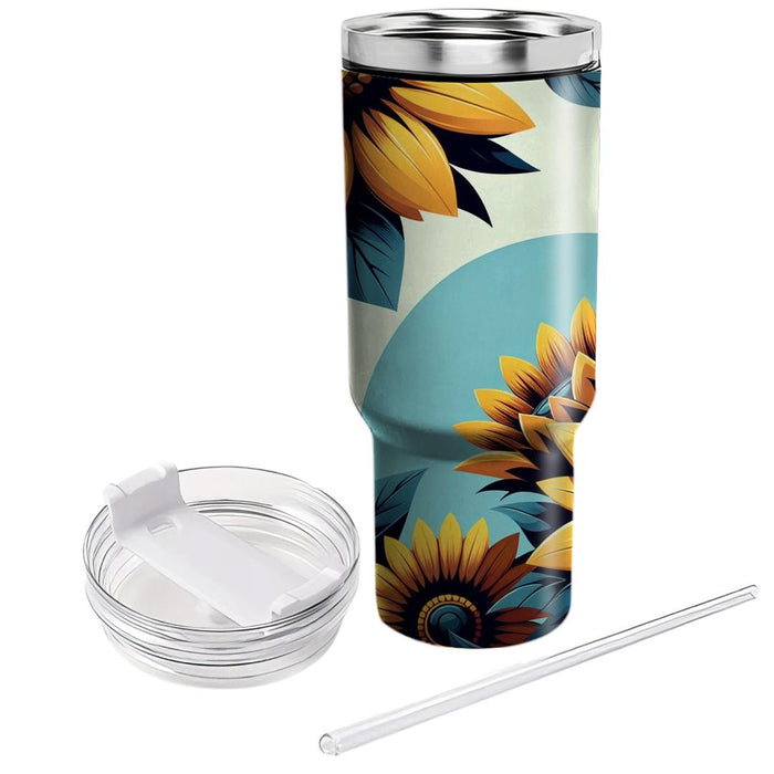 Vivid Sunflower Dreams  Personalized Tumblers