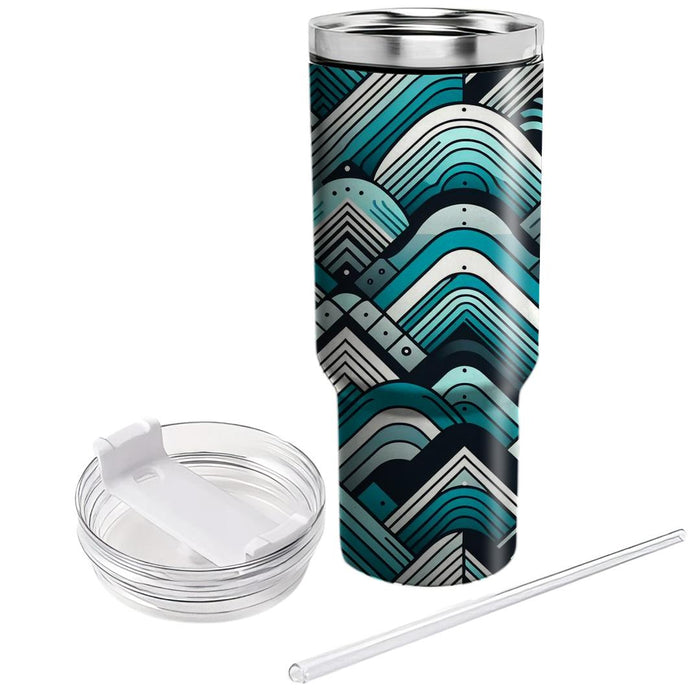 Futuristic Wave Pattern  Travel Tumblers