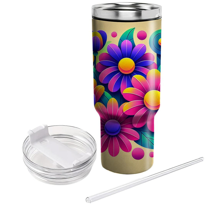 Flower Power Grooves  Tumbler Cups