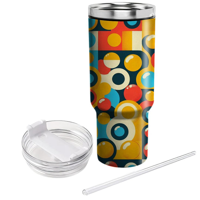 Retro Dotted Grid  Personalized Tumblers