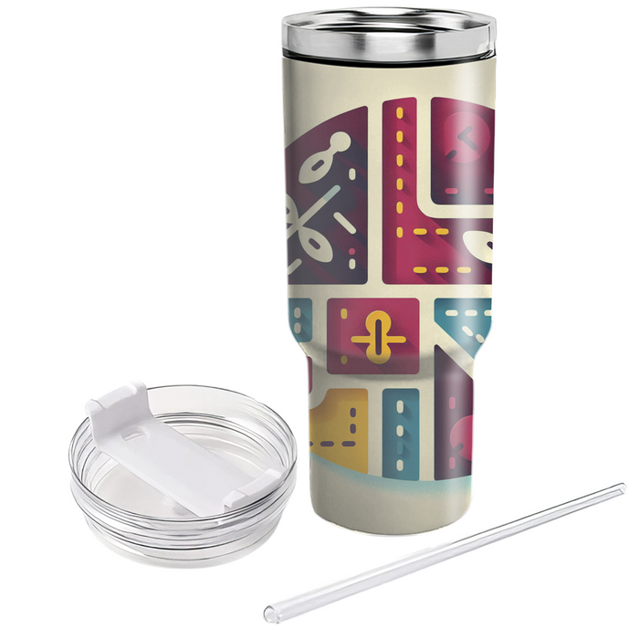 Stitch And Patchwork Pattern  Custom Tumblers