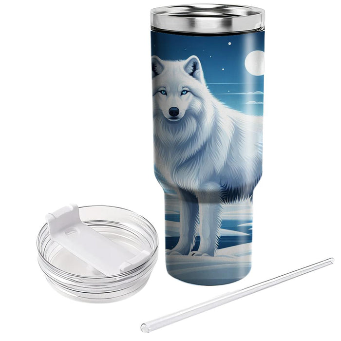 Winter Arctic Wolf  Tumblers With Lids