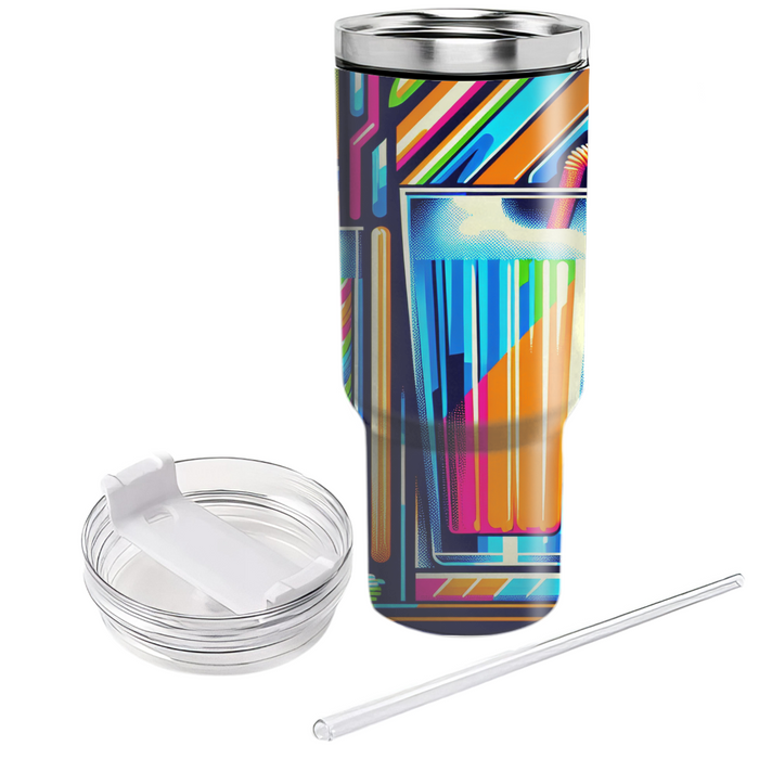 Rad Retro Lines  Custom Tumblers