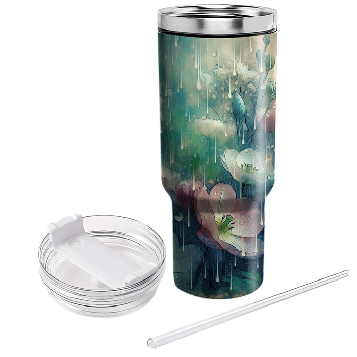 Spring Rain Dance Tumblers With Lids