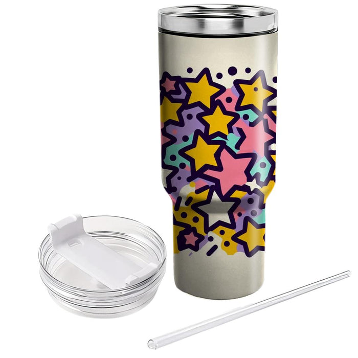 Whimsical Star Motifs  Custom Tumblers