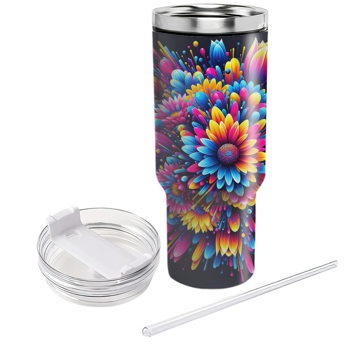 Vibrant Floral Kaleidoscope  Custom Tumblers