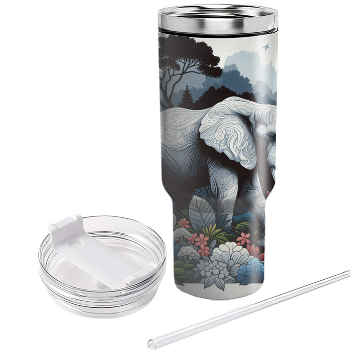 Wild Elephant Trek  Personalized Tumblers