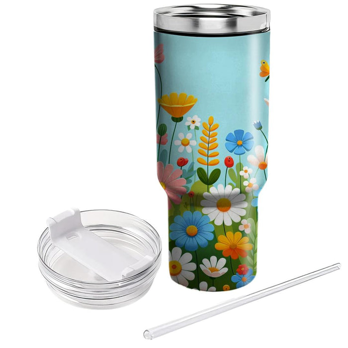 Whimsical Meadow Flowers  Custom Tumblers