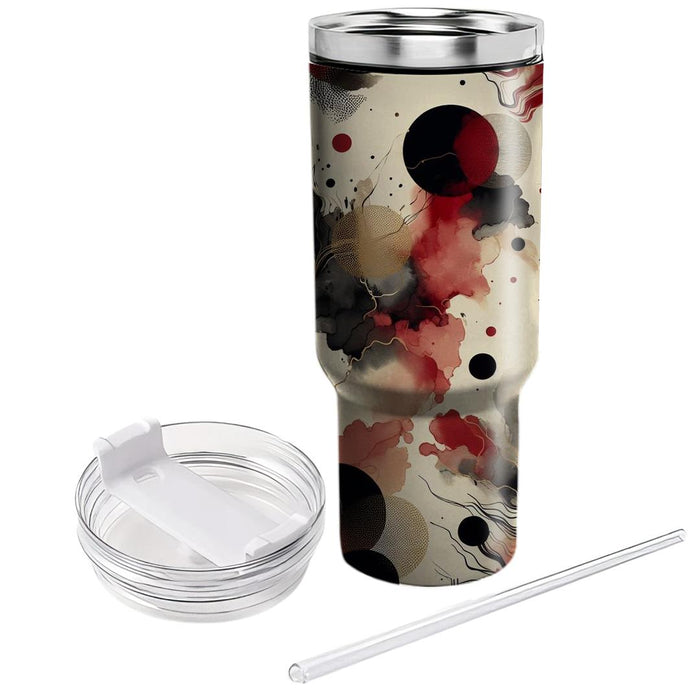 Abstract Ink Blot Design  Tumblers With Lids