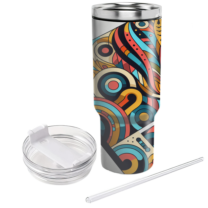 Vibrant Tribal Patterns Tumblers With Lids