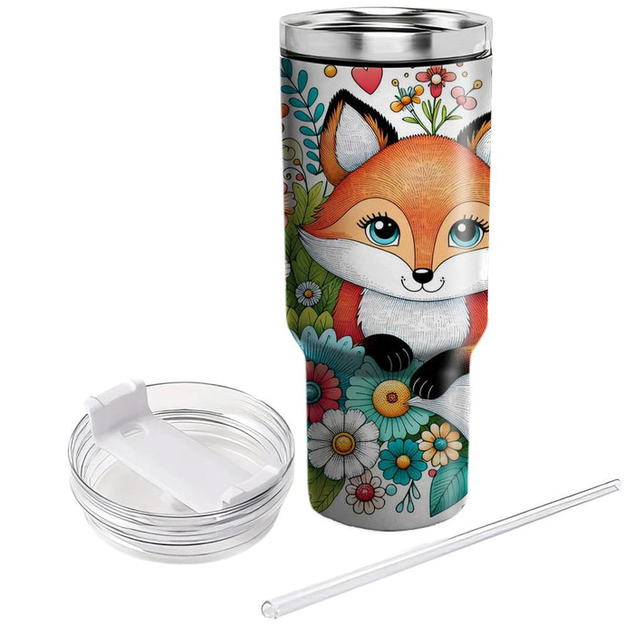 Whimsical Fox And Flowers  Decorative Tumblers