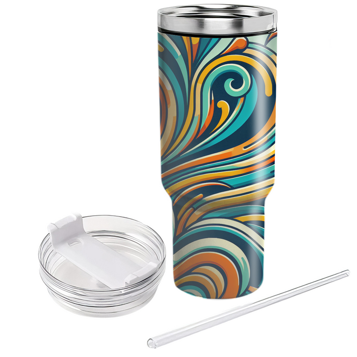 Retro Floral Swirl  Travel Tumblers