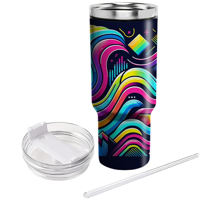 Retro Neon Dreams  Unique Tumblers