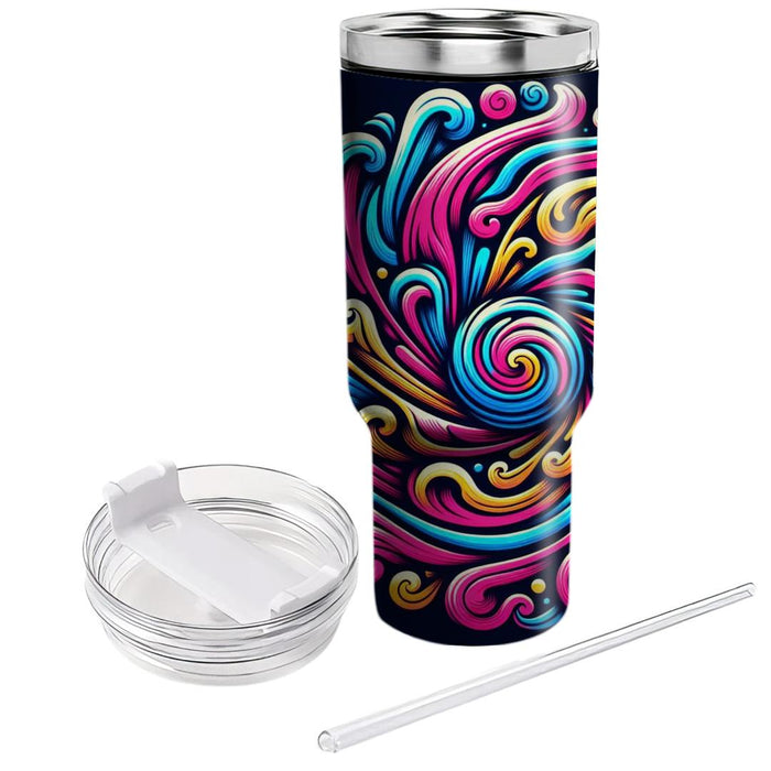 Vibrant Tie Dye Vibes  Personalized Tumblers