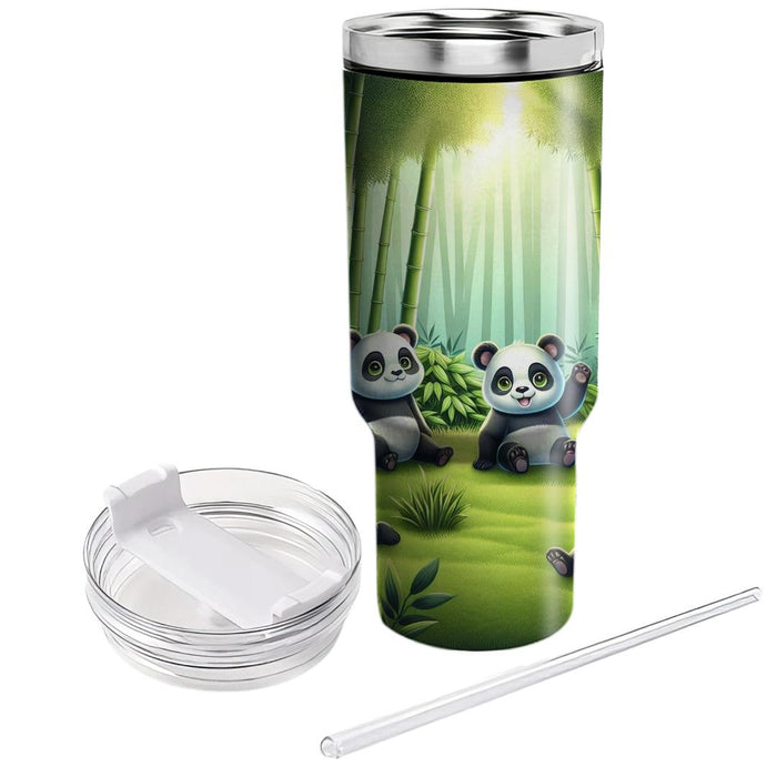 Frolicsome Panda Bamboo  Custom Tumblers