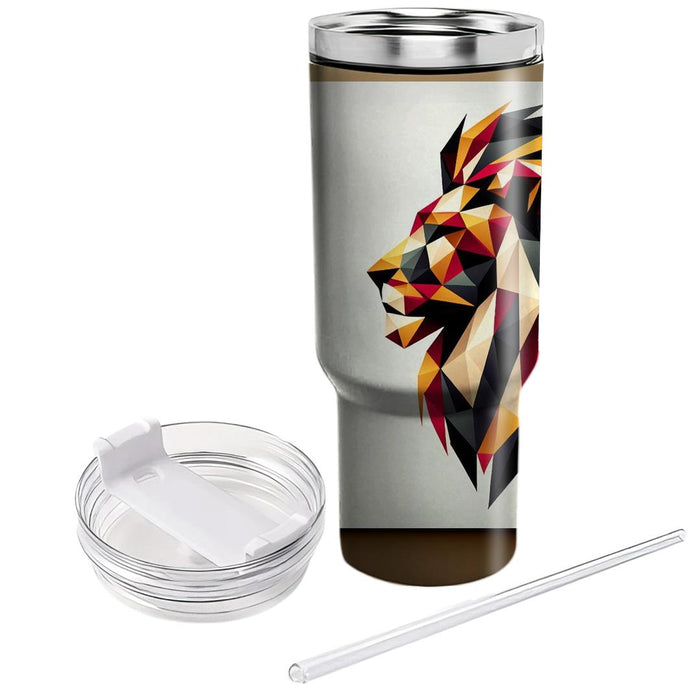 Geometric Lion Majesty  Travel Tumblers