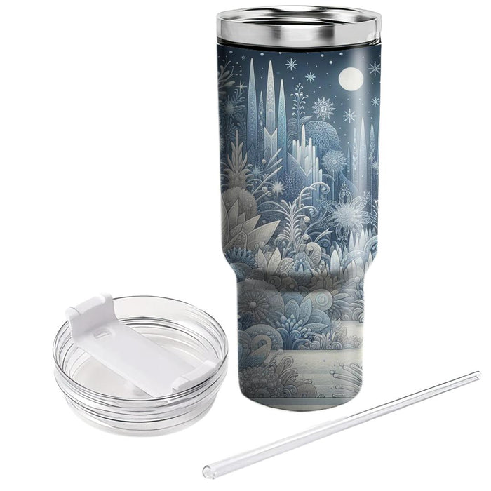 Winter Crystal Garden  Tumblers With Lids