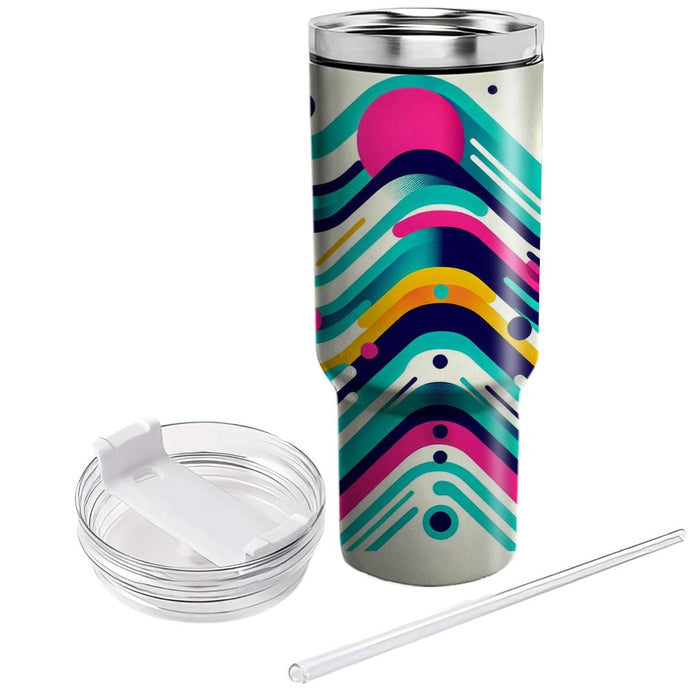 Geometric Retro Waves  Tumblers For Gifts