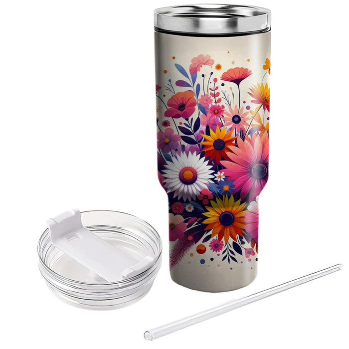 Wild Flower Explosion  Personalized Tumblers