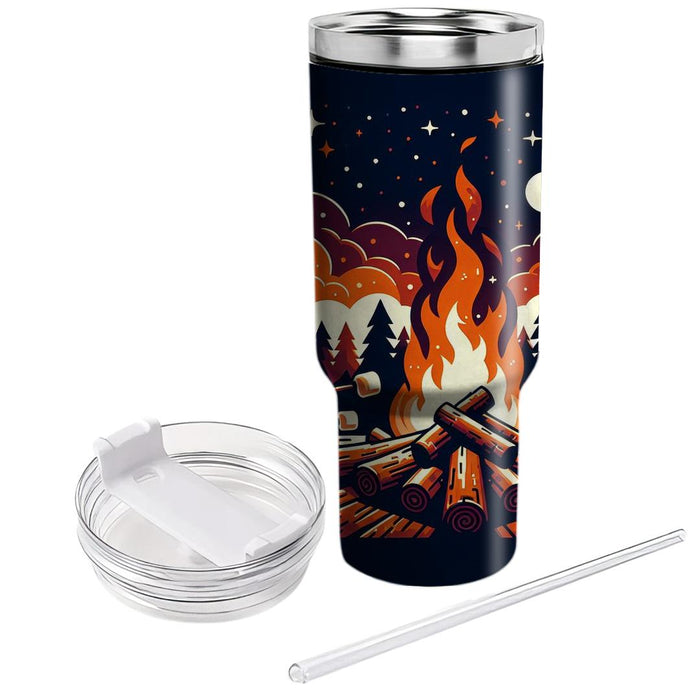 Vintage Campfire Nights  Tumblers With Lids