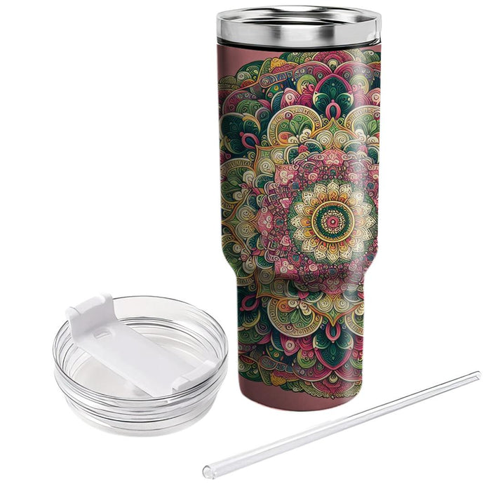 Whimsical Floral Mandala  Tumbler Cups