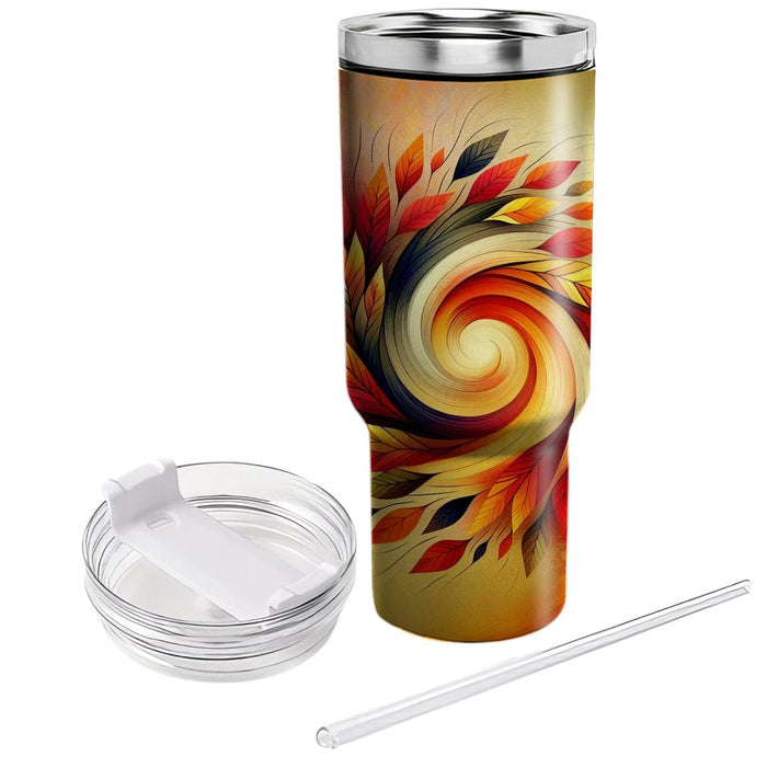 Autumn Leaves Whirlwind  Tumblers With Lids