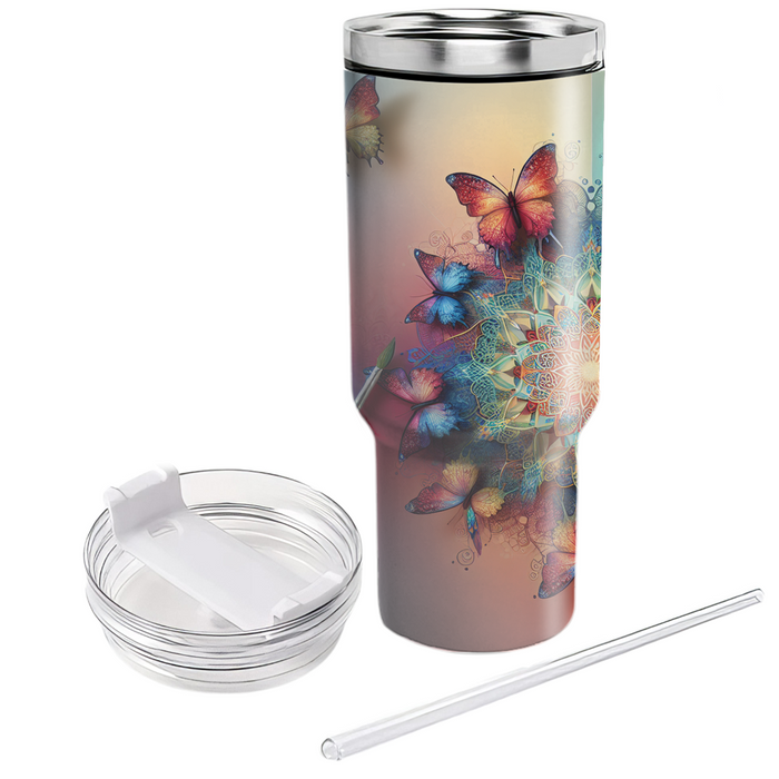 Artistic Butterfly Mandala  Tumbler Cups