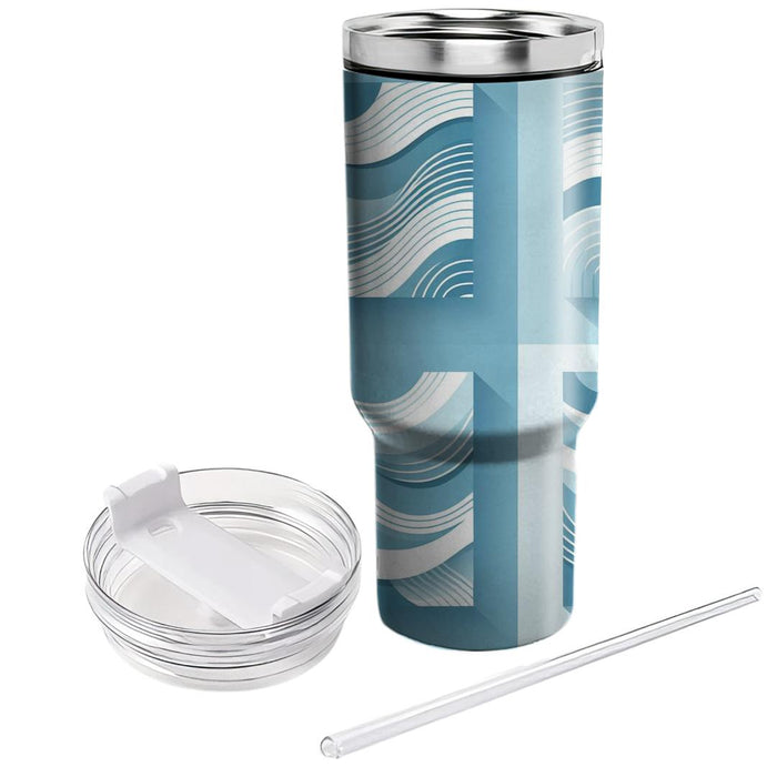 Trendy Wave Lines  Personalized Tumblers