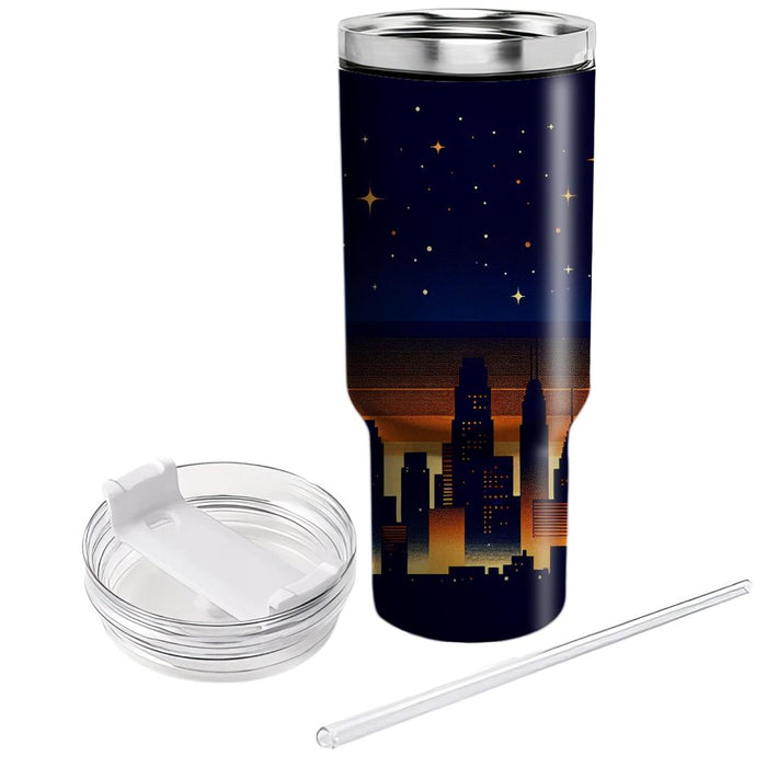 Retro Nightscape  Decorative Tumblers