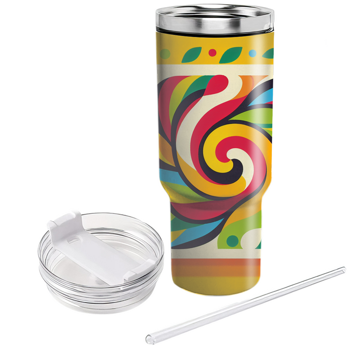 Colorful Spiral Pattern Tumbler Cups