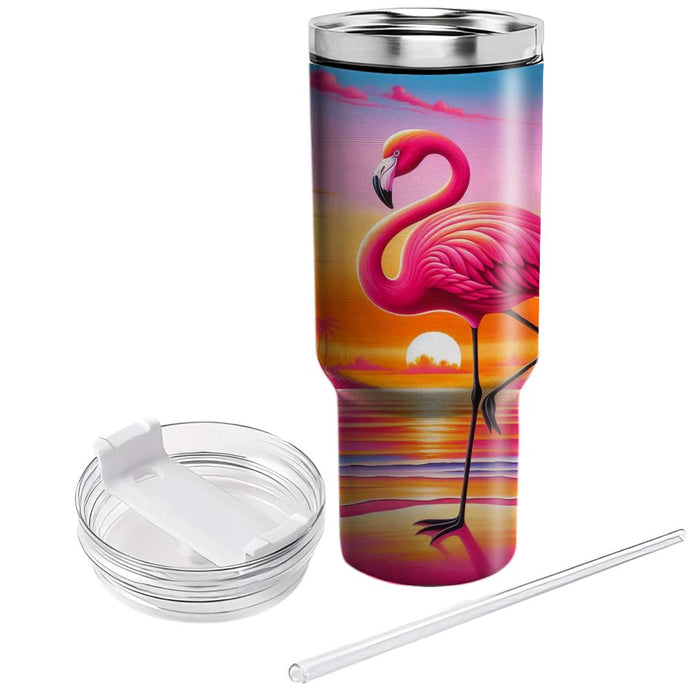 Tropical Sunset Flamingo  Tumbler Cups