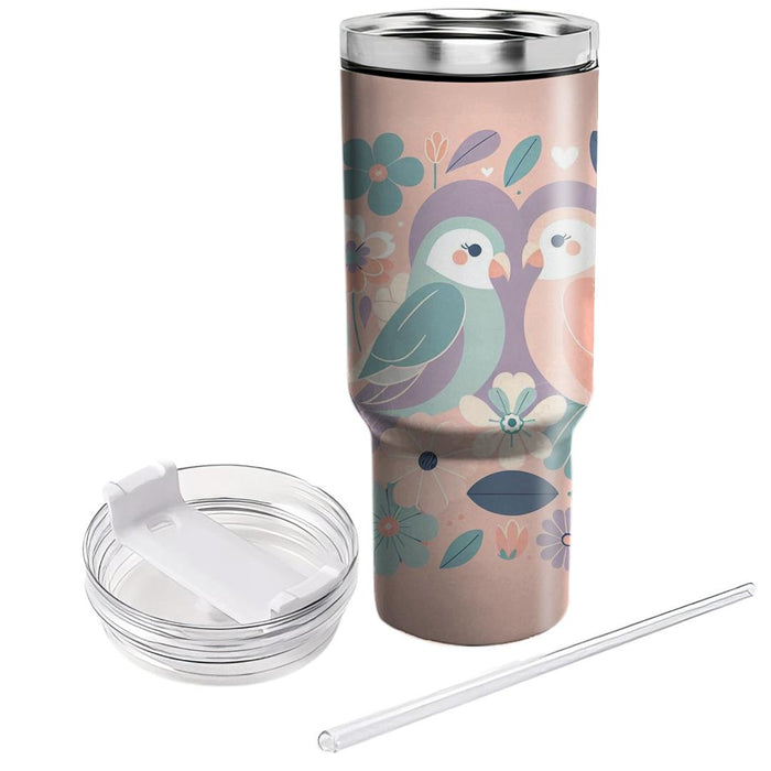 Vintage Lovebirds  Tumblers With Lids